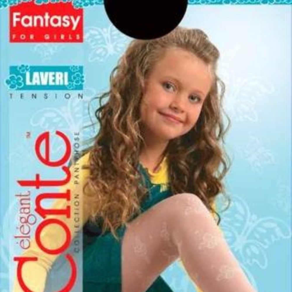 Conte Laveri 20 Den - Fantasy Thin Tights for Girls with Flowers - 4yr.